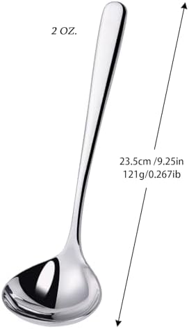 2 oz. Soup Ladles SUS304 Stainless Steel Gravy Ladle for Serving,9.5 Inch Sauce Ladel Spoon(Silver)(Set of 2)
