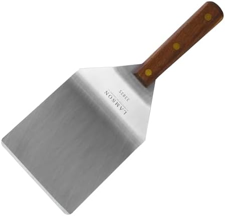 Lamson Burger Spatula, Wide Hamburger Turner, Walnut Handle, 5 x 6 In