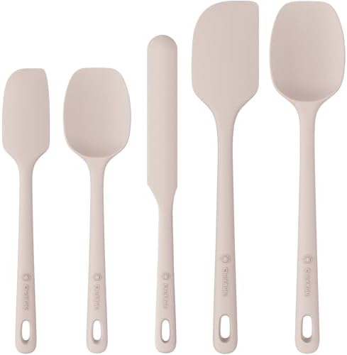 ChefAide 5 Pieces Silicone Spatulas Set, Heat Resistant Rubber Spatula