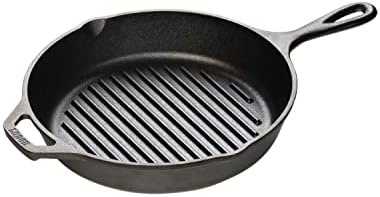 Lodge Pre-Seasoned Cast Iron Grill Pan, 10.25 Inches