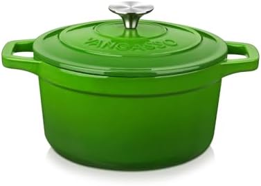 vancasso 2.5 Qt Enameled Cast Iron Dutch Oven with Lid, Green