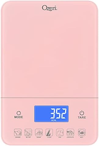 Ozeri Touch III 22 lbs (10 kg) Digital Kitchen Scale, in Tempered Glass