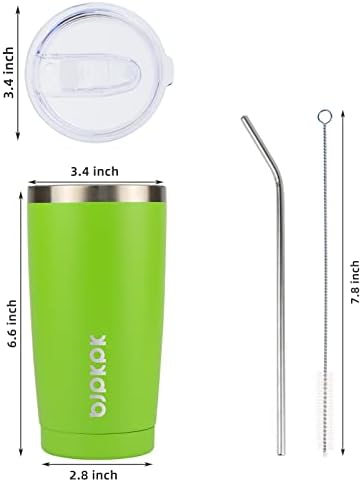 BJPKPK 20oz Coffee Tumbler with Lid & Straw, Insulated Stainless Steel Mug