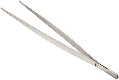 Mercer Culinary 18-8 Stainless Steel Precision Plus Chef Plating Tong, Straight, 11-3/4 Inch