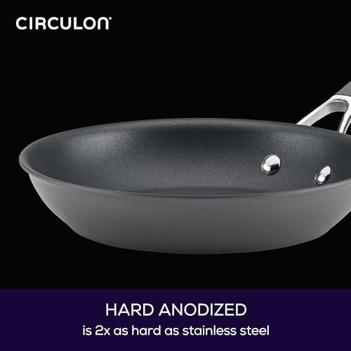 Circulon Radiance Hard Anodized Nonstick Frying Pan Set, 3-Piece, Gray
