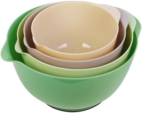BoxedHome Classic Mixing Bowls Set of 4, BPA Free Plastic, Microwave Safe