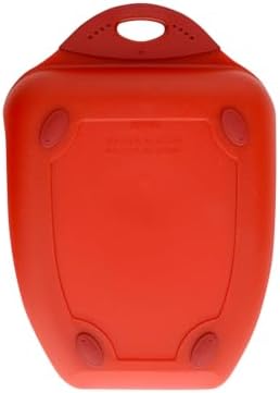 Dexas Chop & Scoop Cutting Board, 9.5 x 13 Inch, Solid Red, BPA-Free Dishwasher Safe Kitchen Prep Board with Handle