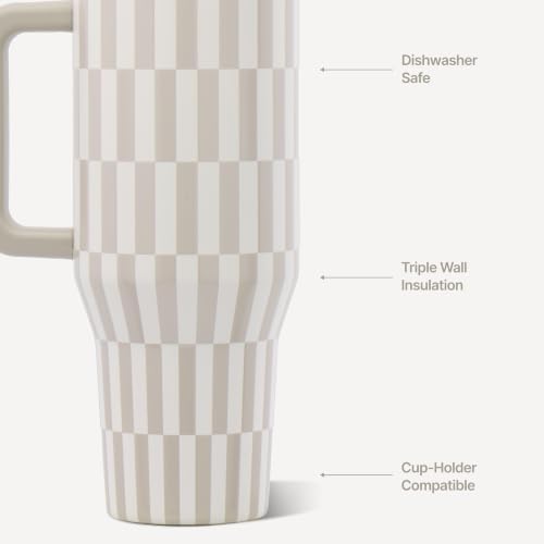 HydroJug Traveler 40oz, Insulated Tumbler with Handle & Straw, Latte