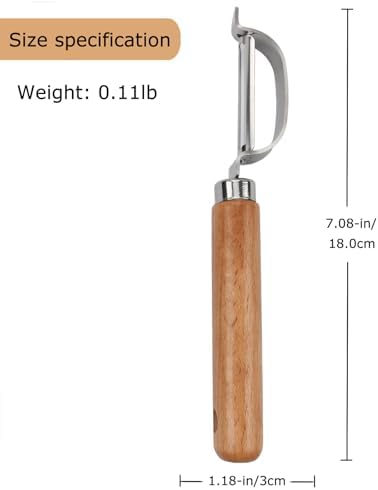 Vegetable Peeler, Stainless Steel Blade Potato Peeler with Wood Handle, Fruit Peeler for Carrot, Apple, Veggie, Kitchen Gadget for Easy Peeling