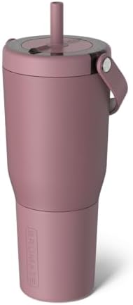 BrüMate Resa 35oz 100% Leakproof Travel Tumbler w/Handle & Straw | Flexible SoftSip Straw | Silicone Sleeve for Durability | Stainless Steel | Cup Holder & Travel Friendly Water Bottle (Rose Taupe)