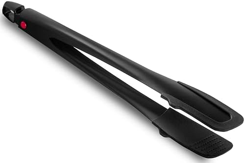 Professional Stainless Steel Kitchen Tongs, Dishwasher safe 12'' Black