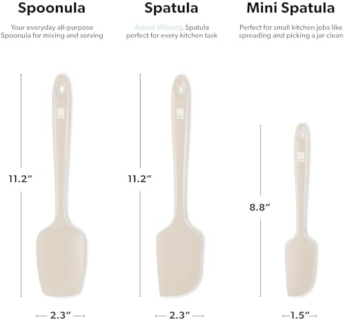 DI ORO Silicone Spatula Set - 600F Heat Resistant, 3-Pc Clay