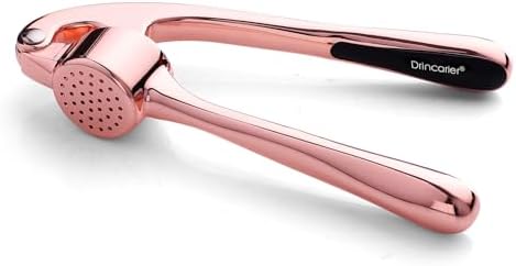Kitchen Garlic Press, Rust Proof & Dishwasher Safe Garlic Mincer, Durable Garlic Crusher, Easy to Clean and Squeeze, Rose