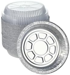 Waytiffer 40pack Disposable 9" Round Aluminum Foil Pans with Clear Lids