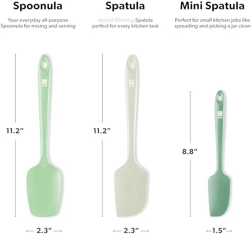 DI ORO Silicone Spatula Set - 600F Heat Resistant, 3-Pc Pastel