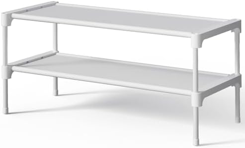 Kitsure Shoe Rack - Non-Woven Shoe Rack Shelf, 27.5" Wide - 2 Tier, White