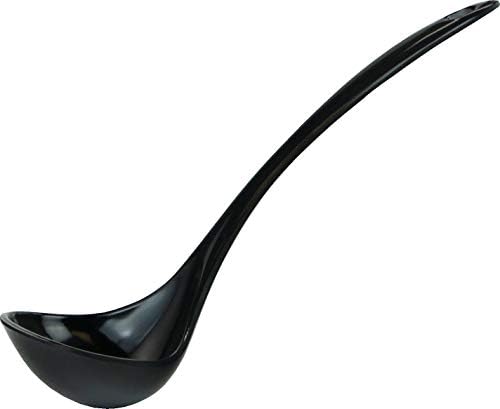 Reston Lloyd Melamine Soup Ladle Kitchen Utensil, Premium Quality Utensil with Heat Resistant Ergonomic Handle, Durable BPA-Free Plastic, 10.5 inch long, 6pc Set, Black
