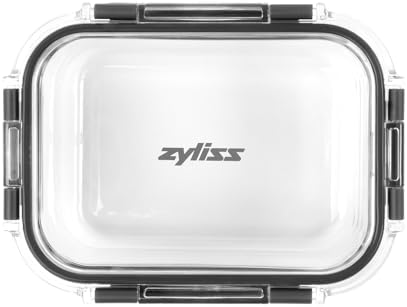Zyliss E981064 640ml Glass Container, Shatter Resistant Glass, Airtight Food Storage Box with Sealable Lid, Microwave Safe, BPA Free, Freezer Safe, Fridge Storage, Food Container, 7.17"x2.44"x5.35"