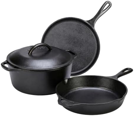 Lodge Cast Iron 4-Piece Set, PFAS-Free Pre-Seasoned Kitchen Set