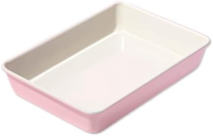Paris Hilton Nonstick Carbon Steel Bakeware Collection, 13-Inch x 9-Inch Multipurpose Pan, Dishwasher Safe, Made without PFOA and PFAS, Pink Cream Two-Tone