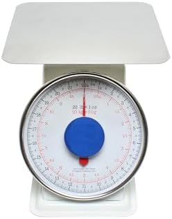 TrueCraftware- 22 lb. Mechanical Kitchen Flat Platform Weighing Food Scale- Heavy Duty Portion Control Mechanical Kitchen and Food Scale Industrial Dial Scale for Kitchens and Restaurants