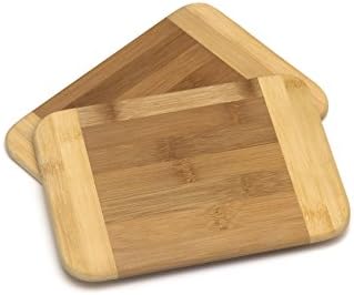 Lipper International Bamboo Wood Two-Tone Kitchen Cutting and Serving Board, Small, 8" x 6" x 5/16", Set of 12