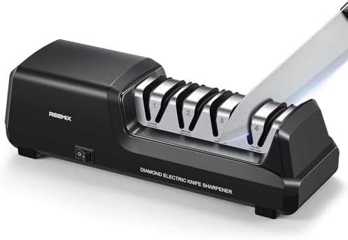 Reemix Electric Knife Sharpener with 4-Stage Sharpening