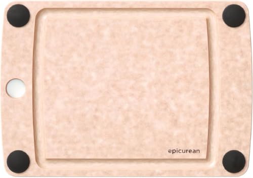 Epicurean All-In-One Cutting Board with Non-Slip Feet and Juice Groove, 10" × 7", Natural/Black (Pack of 6)
