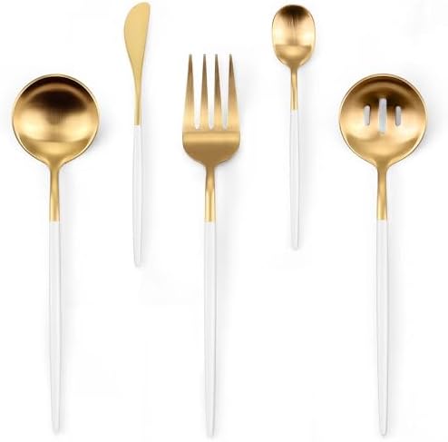 Whitegold Serving Utensils Set, 5pc Stainless Steel Serving Spoons