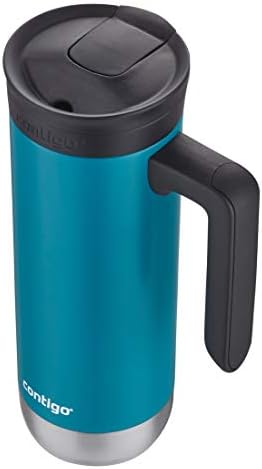Contigo Superior 2.0 Stainless Steel Travel Mug with Handle Leak-Proof Lid Double-Wall Insulation for Hot & Cold Beverages,20oz,Juniper,Ideal for Commuting and Travel,(Pack of 4)
