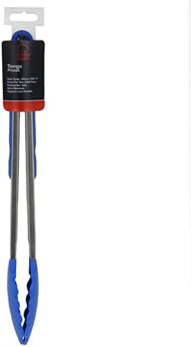 Chef Craft Premium Silicone Cooking Tongs, 12 inch, Blue