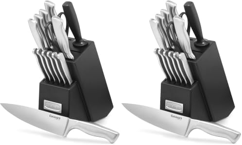 Cuisinart 15-Piece Stainless Steel Hollow Handle Block Set, C77SS-15PK (Pack of 2)