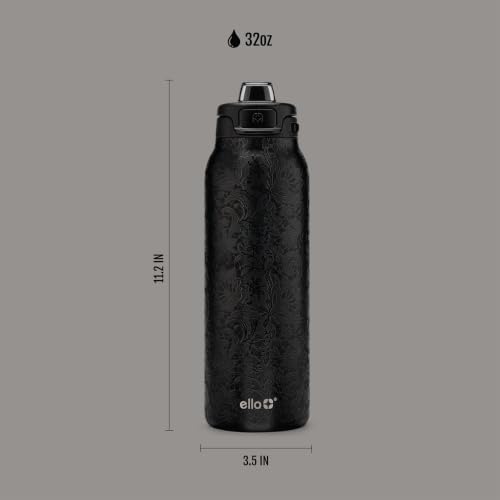 Ello Pop & Fill Insulated Stainless Steel Water Bottle with Quick Fill Lid, Leakproof Locking, Sip or Chug Spout, BPA-Free, Double Wall Vacuum Insulated for Sports, Travel & School- 22oz / 32oz / 40oz