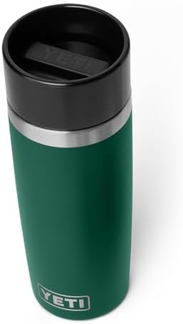 YETI Rambler 16 oz Travel Bottle, Stainless Steel, Vacuum Insulated with Leakproof Commuter Cap, Black Forest Green
