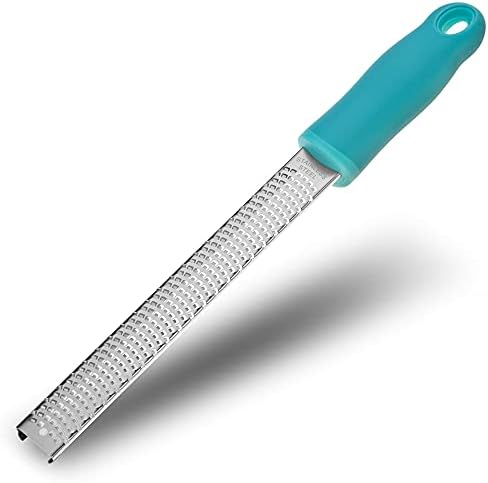 8-Inch Lemon Zester & Cheese Grater, 18/8 Stainless Steel, Blue