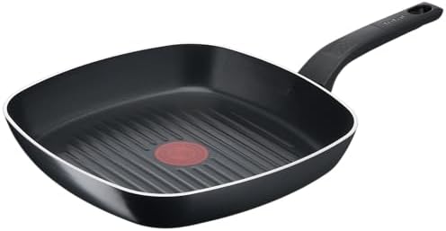 Tefal B55540 Easy Cook and Clean Grill Pan 26 x 26 cm | Non-Stick Coating | Safe | Thermal Signal | Stable Base | Ideal Shape | Healthy Cooking | Black