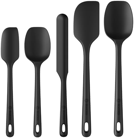 ChefAide 5 Pieces Silicone Spatulas Set, Heat Resistant Rubber Spatula