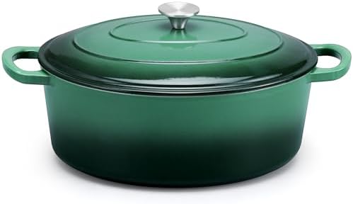 E-far 5QT Oval Dutch Oven Pot with Lid, Enameled Cast Iron Dutch Oven