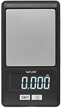 Taylor High Precision Digital Food Portion Scale – 16 oz/500 g Capacity, Compact Kitchen Scale for Portion Control, Meal Prep & Travel, Includes Protective Snap-On Cover for Storage (Black)