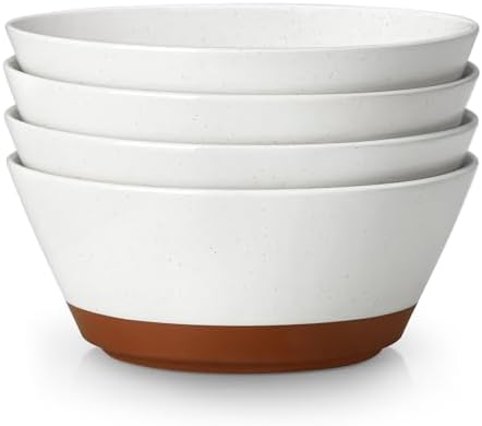 MALACASA Soup Bowls, Ceramic Salad Bowls Set of 4, 36oz Ceramic Bowls
