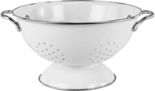 Calypso Basics by Reston Lloyd Powder Coated Enameled Colander, 3 Quart, White,80300