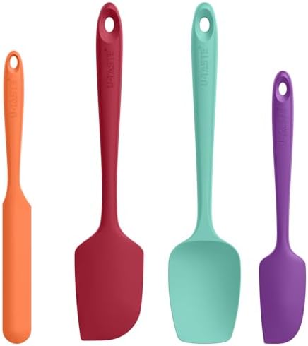 U-Taste Silicone Spatula Set 600°F High Heat Resistant, 4-Pcs, Multicolor