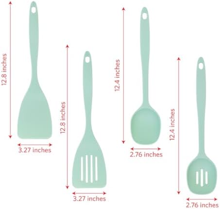Glad Kitchen Utensils Set, 8pcs - Nonstick Cooking Tools with Utensil Holder - Nylon Spoon, Ladle, Skimmer, Spaghetti Server, and Turner Spatula Set - Dishwasher Safe, Teal Green