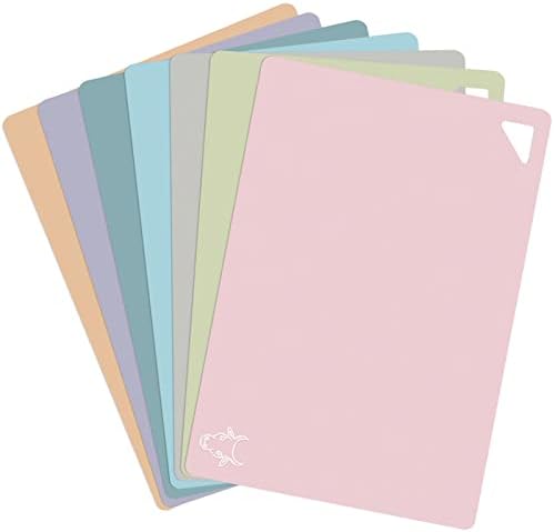 7 Pieces Plastic Flexible Cutting Boards for Kitchen, BPA- Free,15"x12"