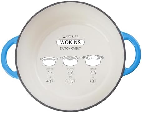 7-QT Enameled Cast Iron Round Dutch Oven With Lid,Oven safe,Blue