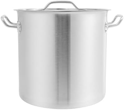 25L/26.4Qt Commercial Large Stock Pot with Lid,Nickel Free Stainless Steel Cookware Healthy Polished Stockpots, Induction Soup Pot for Cooking Home Use