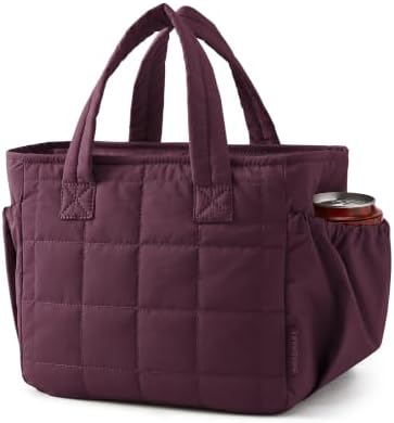 BAGSMART Lunch Bag Women Small Cute Quilted Insulated Leakproof Lightweight
