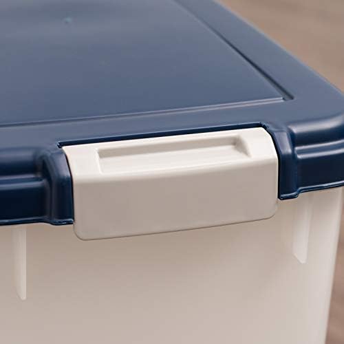 IRIS USA Dog Food Storage Container, Up to 38 lbs, Navy/Pearl, Made in USA