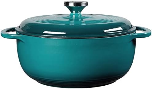 Lodge Essential Enamel Cast Iron Dutch Oven, 4.5 Quart, Lagoon