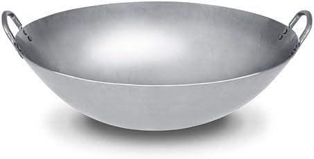 Craft Wok Large 18-Inch Heavy Canton Style Hand Hammered Carbon Steel Wok (Round Bottom) / 731W87-18in